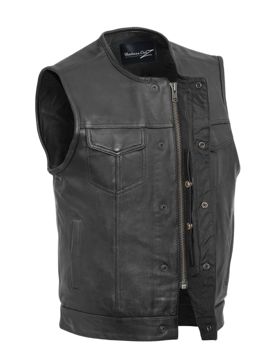 Fury Men's Motorcycle Leather Vest