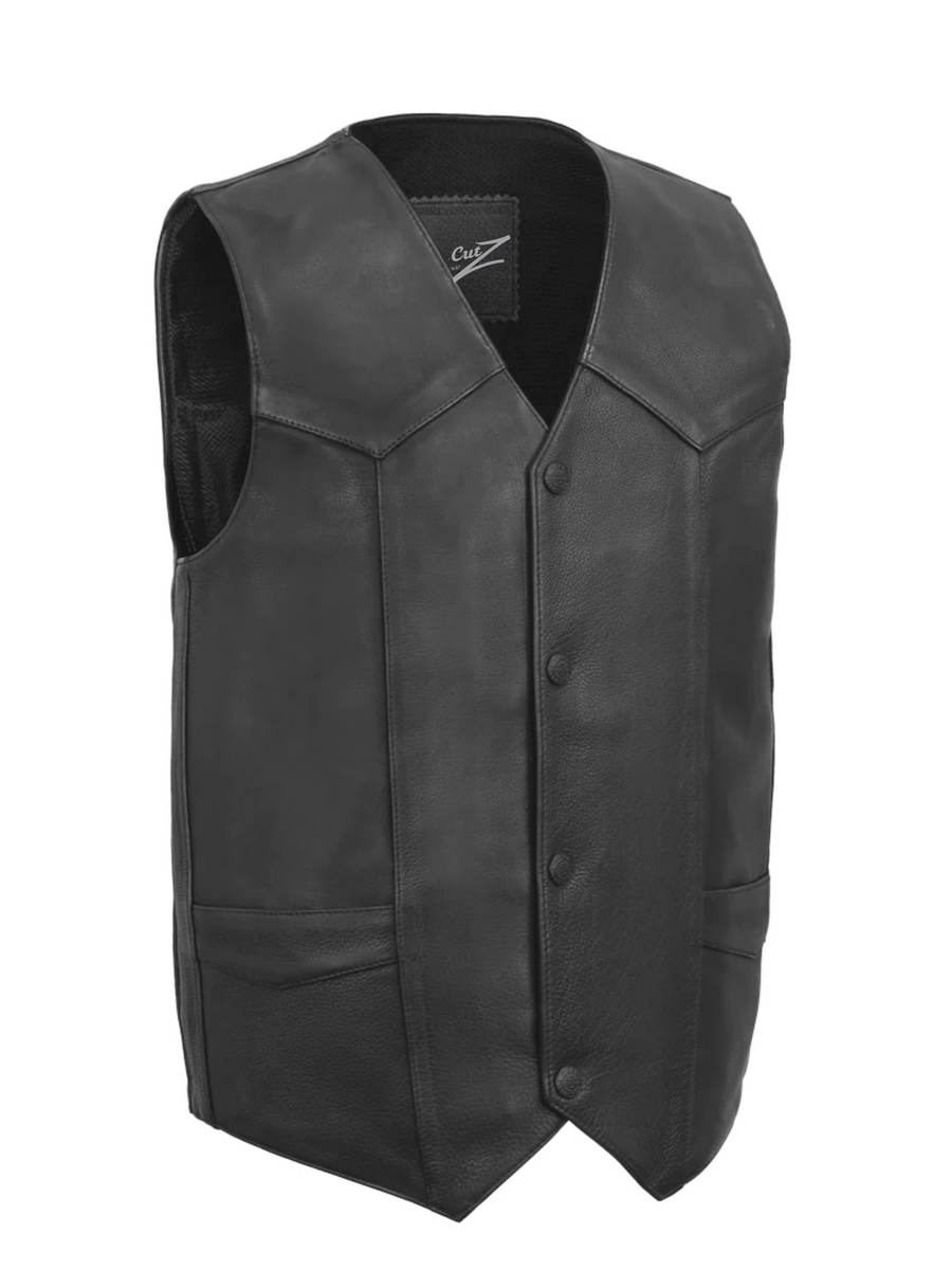 Harlo Men's Motorcycle Western Style Leather Vest