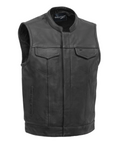 Nomad (Black) Men's Motorcycle Leather Vest