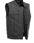 Nomad (Black) Men's Motorcycle Leather Vest