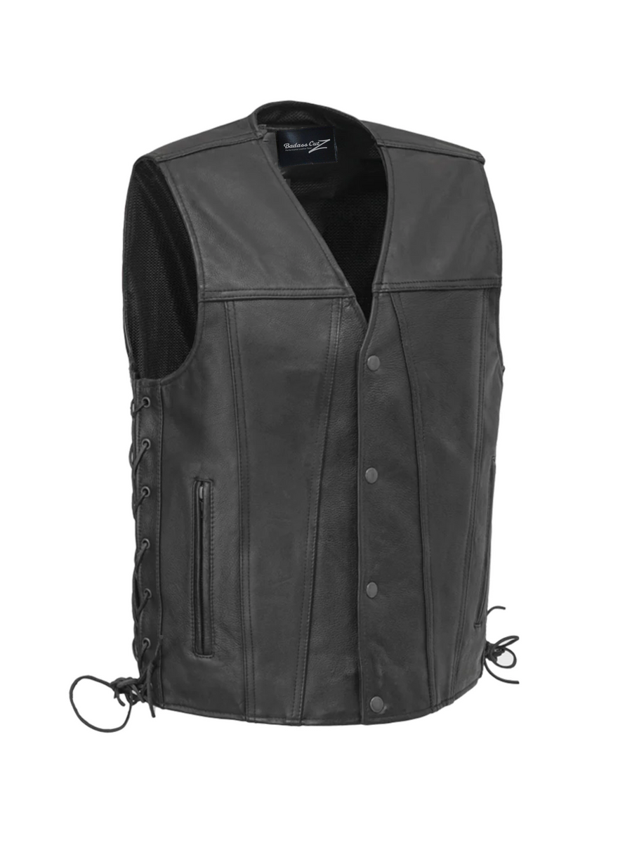 Rising Sun Men's Motorcycle Leather Vest