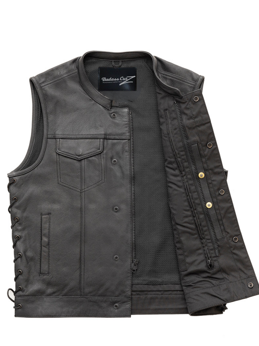 Stitch Men's Motorcycle Leather Vest