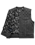 Succinct Men's Club Style Leather Vest (Black/White)