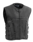 Terminator Men's Leather Swat Style Motorcycle Vest