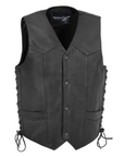 The Hatfield - Men's Motorcycle Western Style Leather Vest