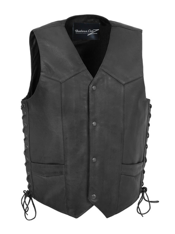 The Hatfield - Men's Motorcycle Western Style Leather Vest