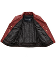 Ez Ryder Men's Motorcycle Leather Jacket - Oxblood