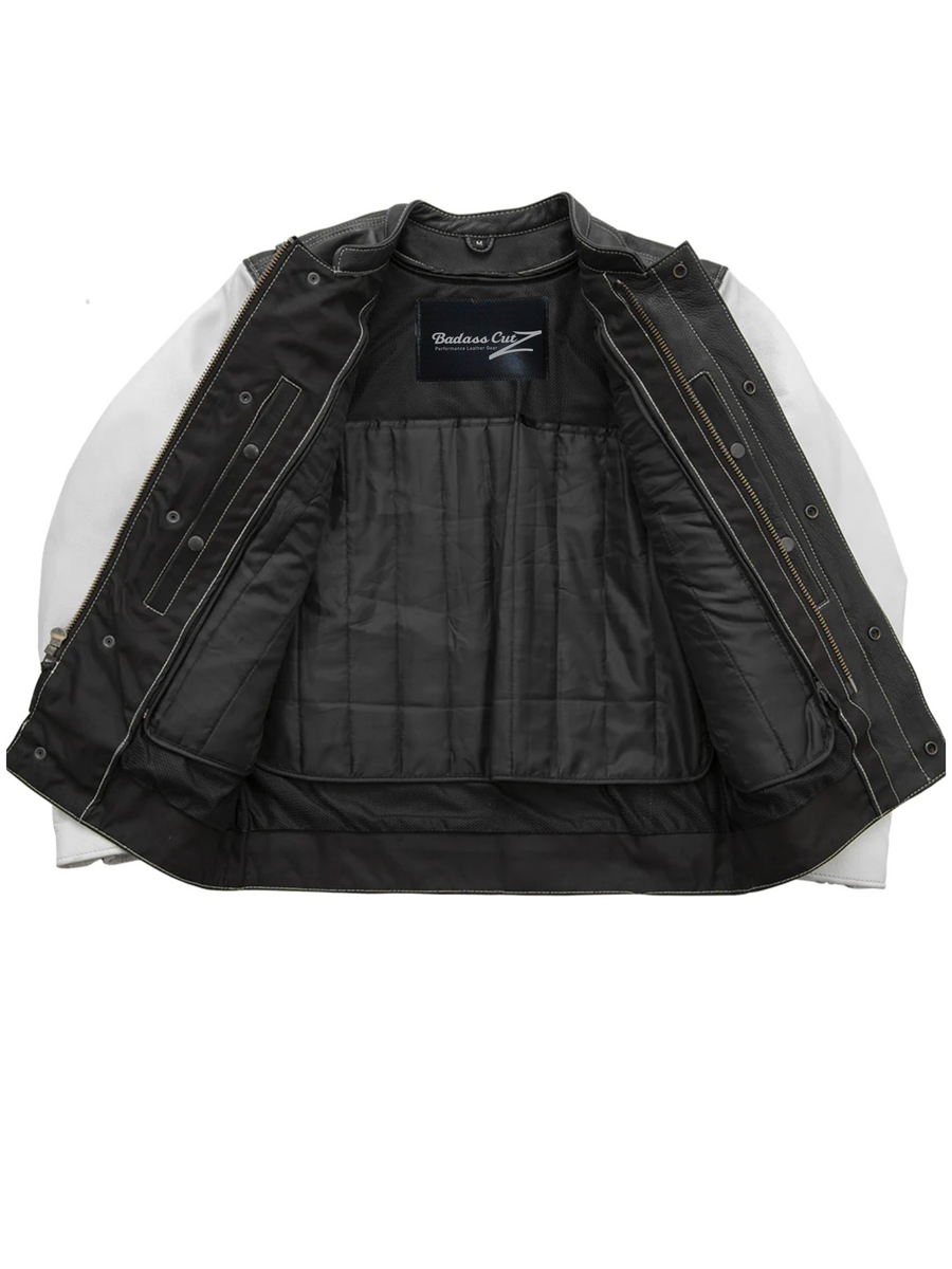 Griffin Men's Cafe Style Leather Jacket