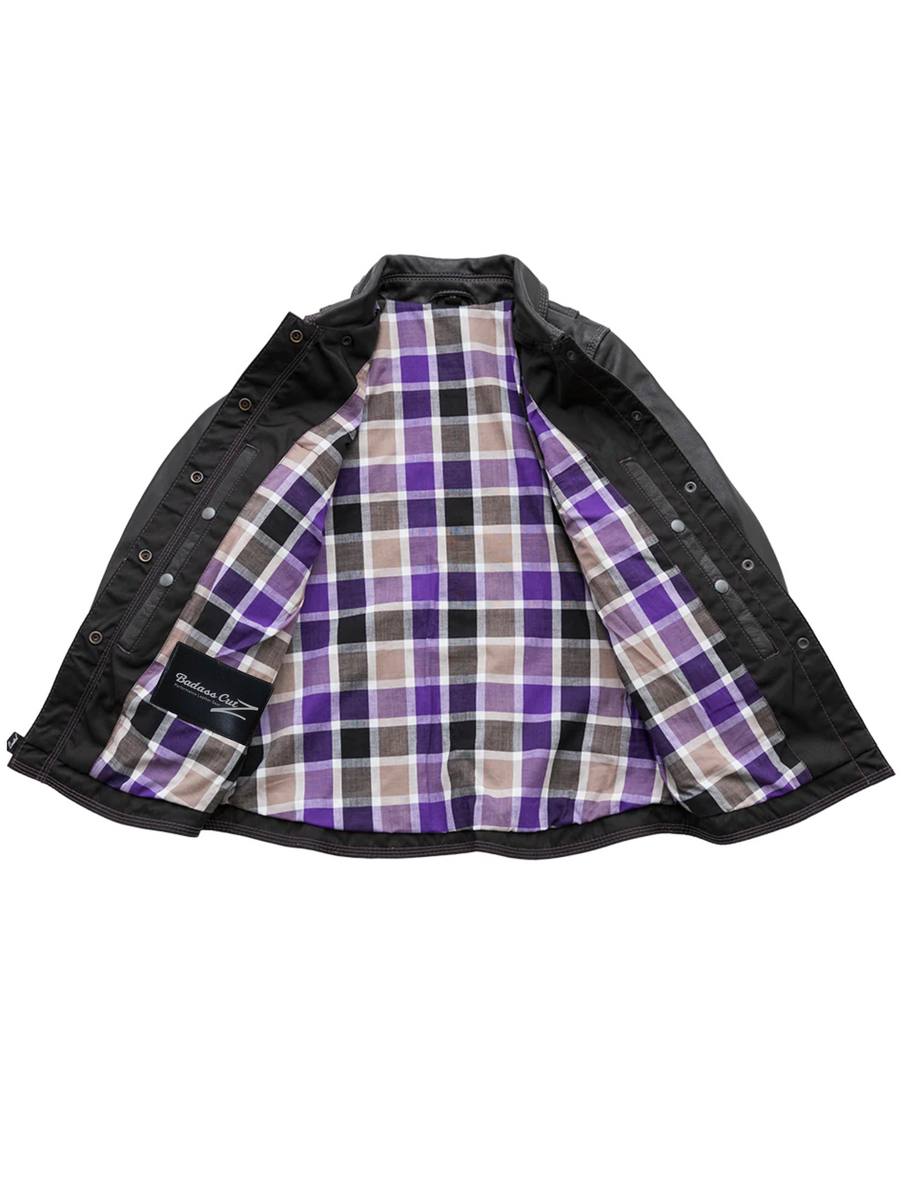 Purple Rain Women's Motorcycle Leather Shirt - Limited Edition