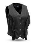 Cheyenne Women's Leather Motorcycle Vest