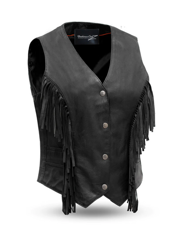 Cheyenne Women's Leather Motorcycle Vest