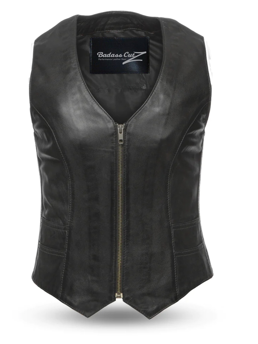 Georgia Women's Western Style Motorcycle Leather Vest