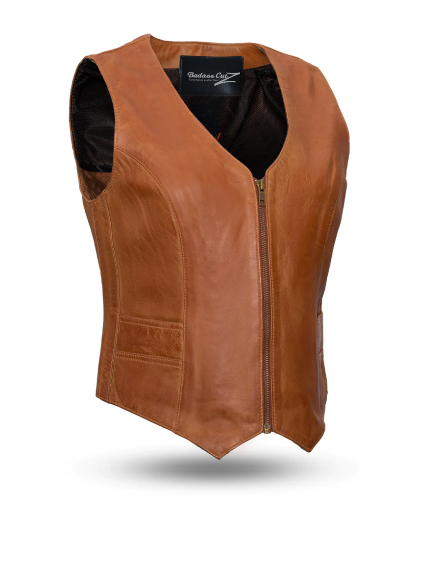 Georgia Women's Western Style Motorcycle Leather Vest