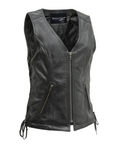 Lola Women's Leather Motorcycle Vest