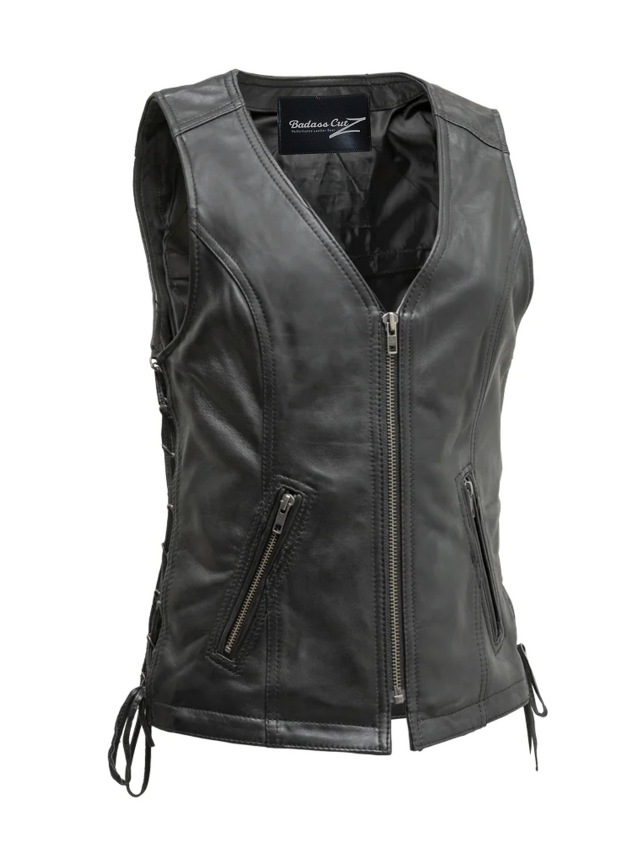 Lola Women's Leather Motorcycle Vest