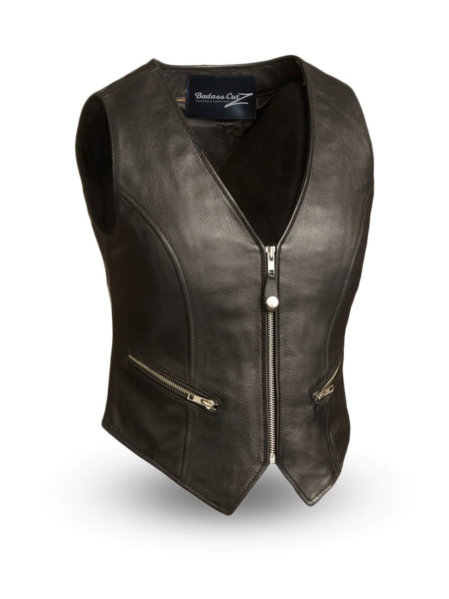 Out West Women's Motorcycle Leather Vest