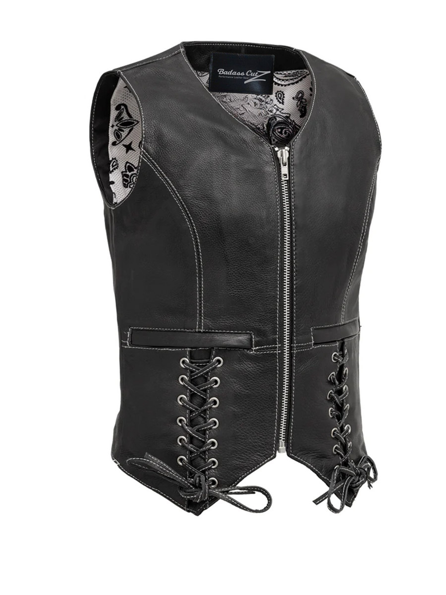 Stevie Women's Motorcycle Leather Vest