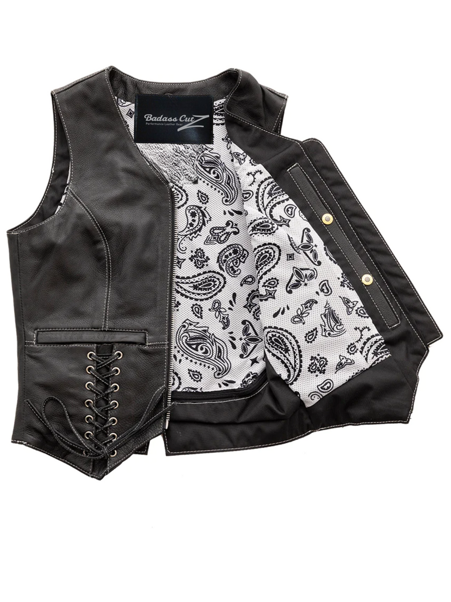 Stevie Women's Motorcycle Leather Vest