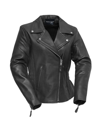 Veda Women's Leather Motorcycle Jacket