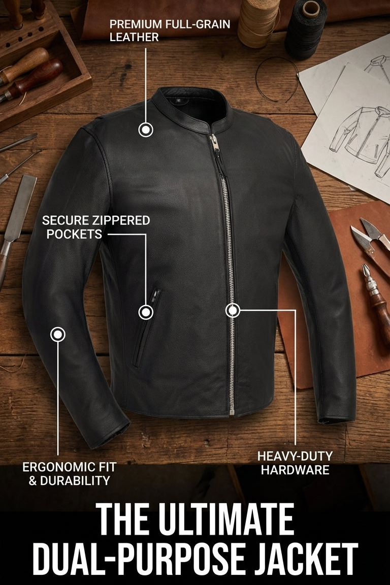 Vulcan Men's Motorcycle Leather Jacket