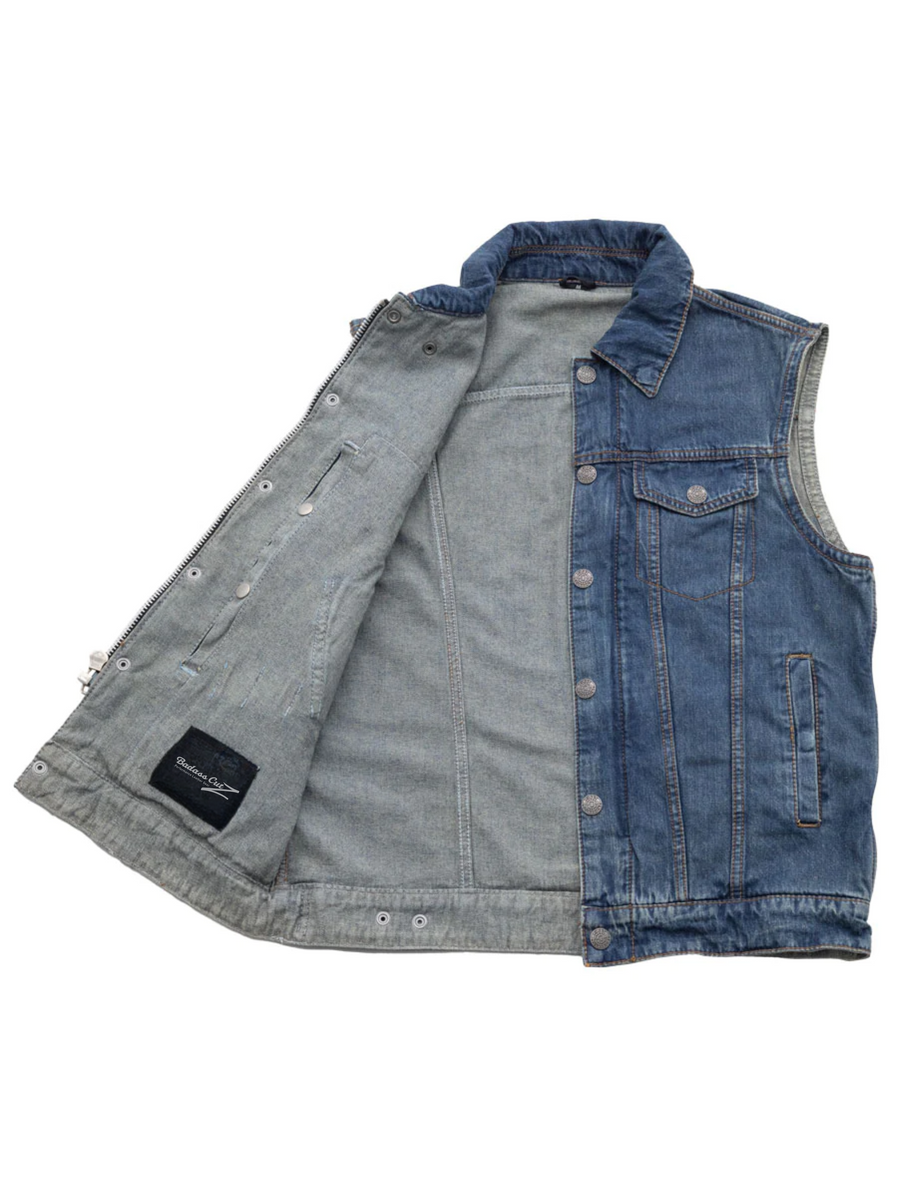 Cutoff Motorcycle Lightweight Denim Vest