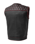 Blaze Men's Club Style Leather Vest - Red