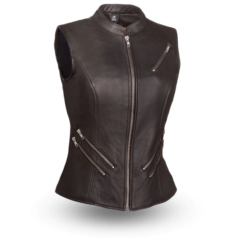 Odette Women's Motorcycle Leather Vest