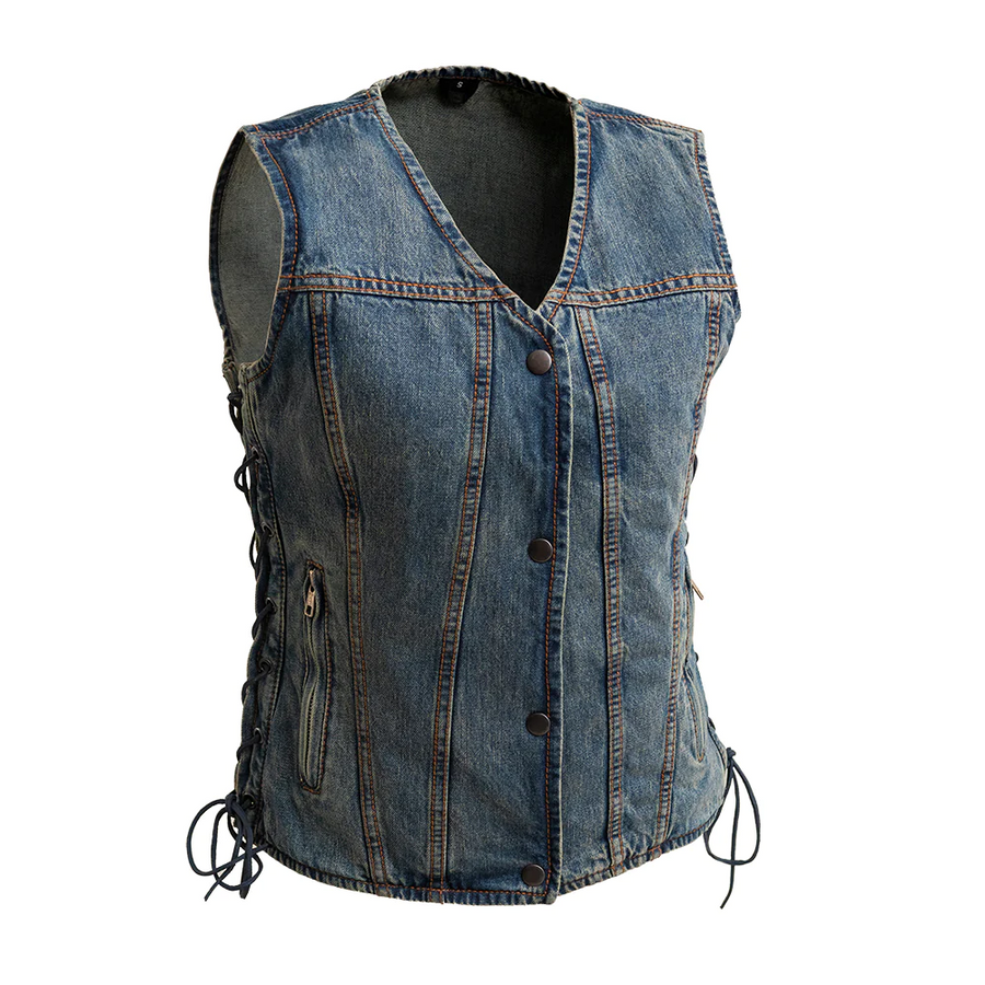 Kyra Women's Motorcycle Denim Vest