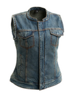 Lilly Women's Motorcycle Denim Vest