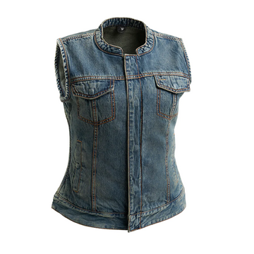 Lilly Women's Motorcycle Denim Vest