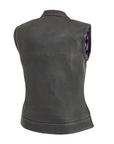 Jet Women's Motorcycle Leather Vest - Purple - Limited Edition