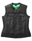 Phoebe Women's Club Style Motorcycle Leather Vest - Limited Edition