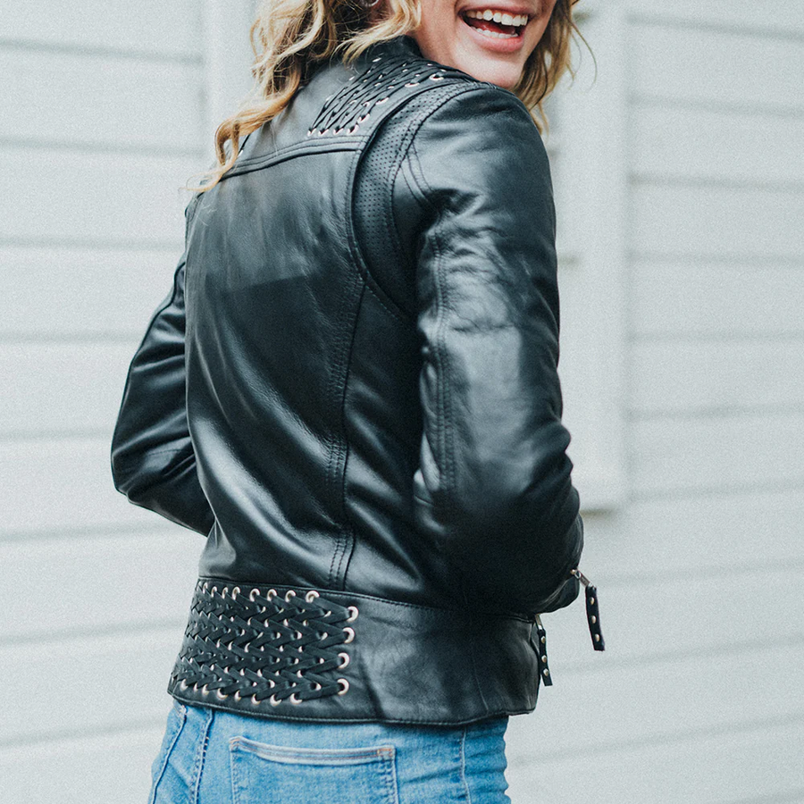 Moon Lit Women's Leather Motorcycle Jacket