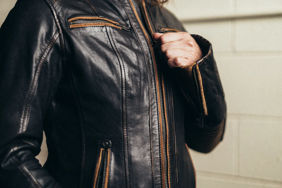 Rivka Women's Leather Motorcycle Jacket