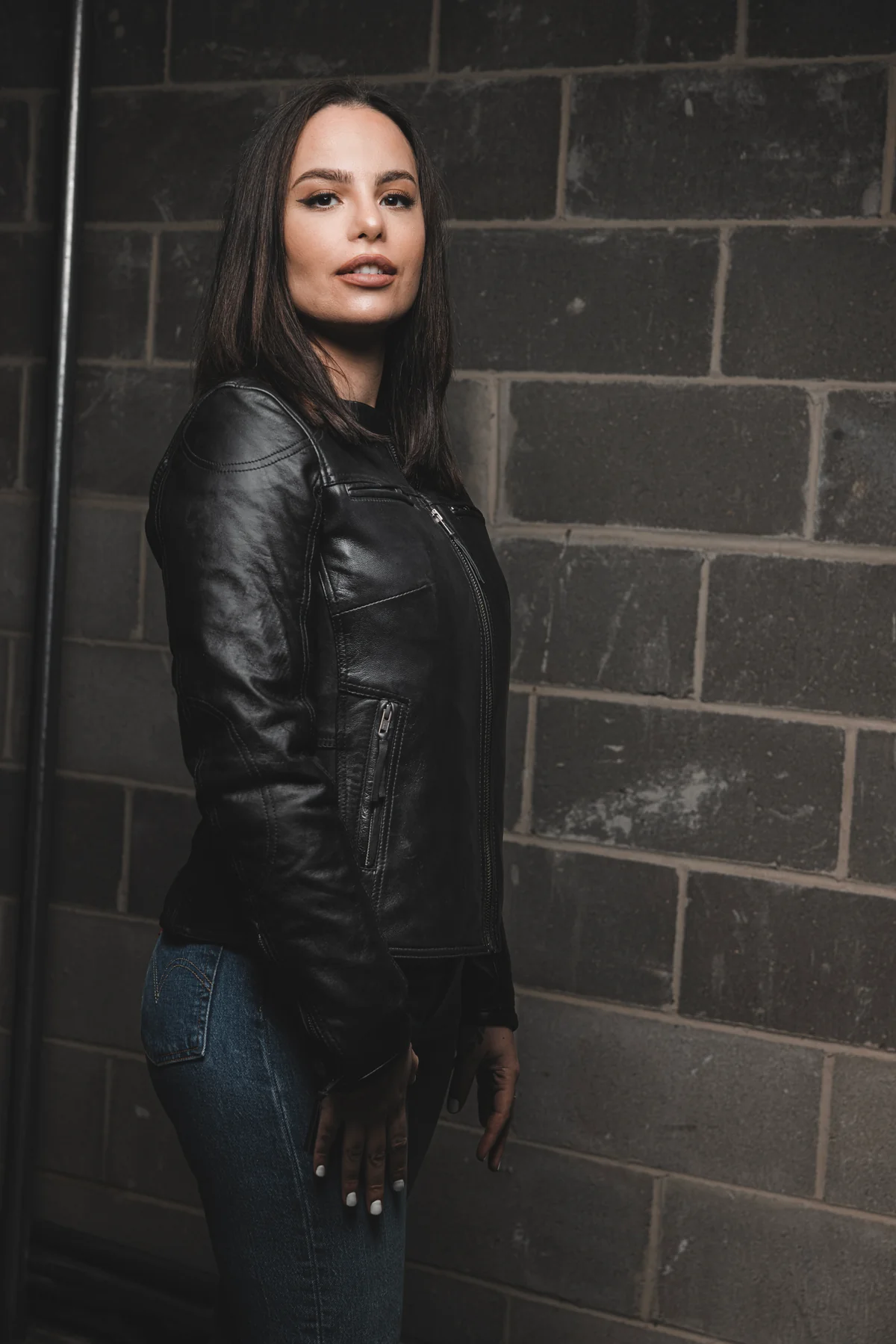 Night Drop Motorcycle Leather Jacket
