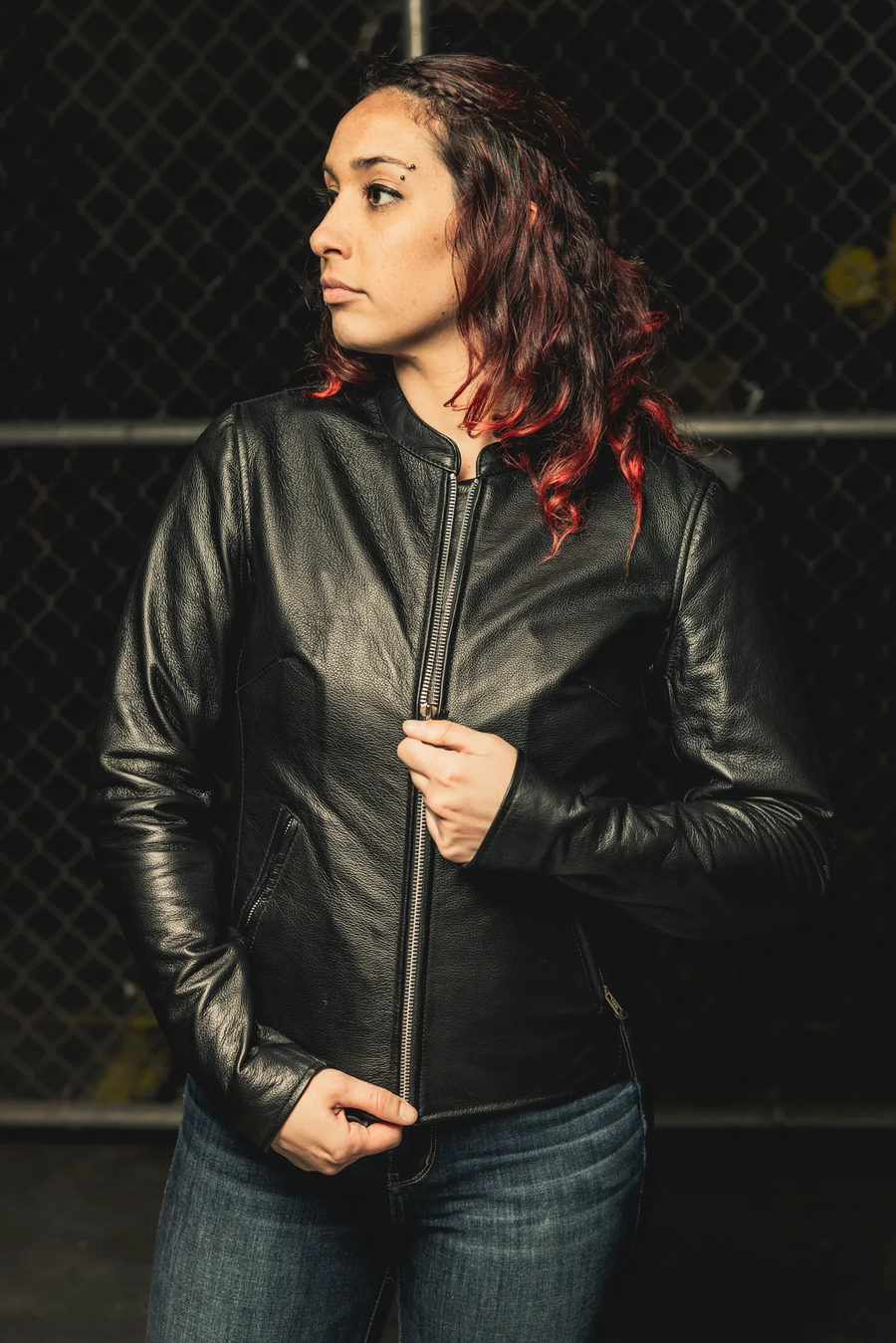 Vega Women's Motorcycle Leather Jacket