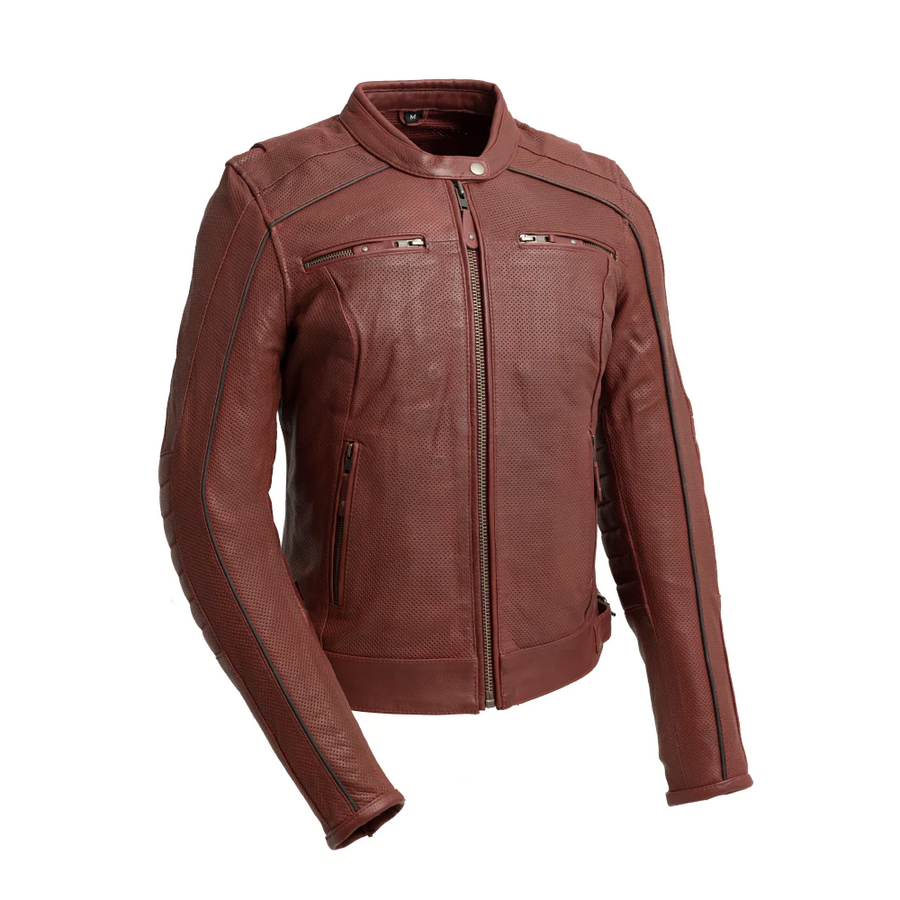 Nova - Women's Perforated Leather Motorcycle Jacket