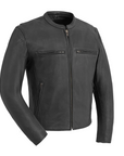 Lynx Men's Motorcycle Leather Jacket - Black