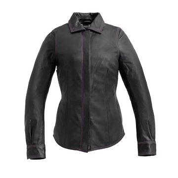 Purple Rain Women's Motorcycle Leather Shirt - Limited Edition