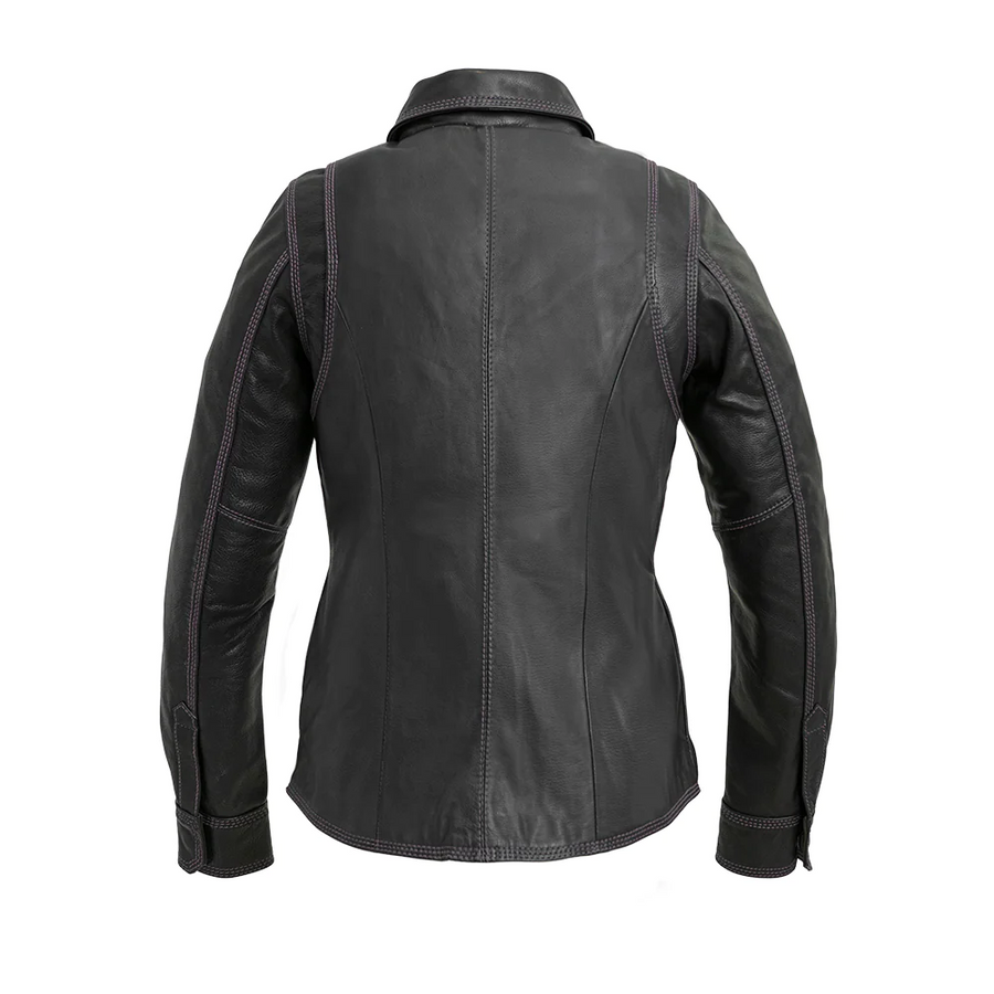 Purple Rain Women's Motorcycle Leather Shirt - Limited Edition