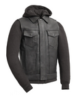 Hawk Men's Motorcycle Leather Vest and Hoodie