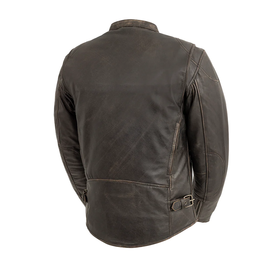 Lynx Men's Motorcycle Leather Jacket - Antique Brown