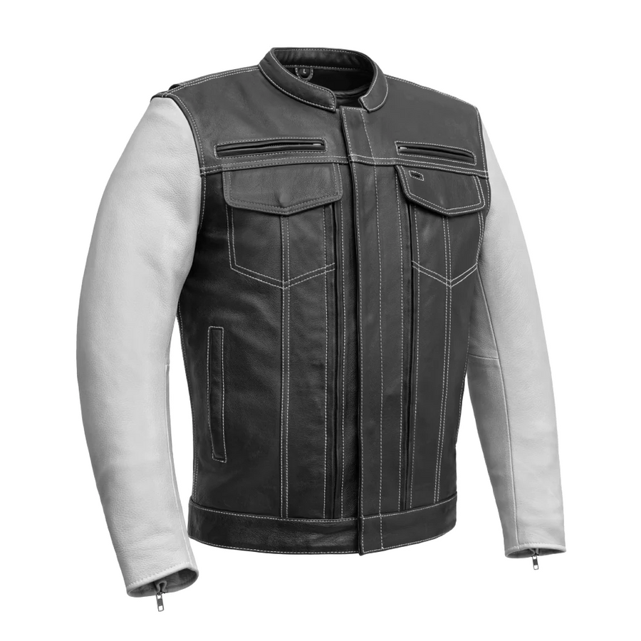 Griffin Men's Cafe Style Leather Jacket