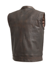 Nomad Men's Motorcycle Leather Vest - Brown