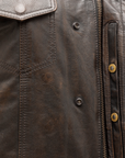 Nomad Men's Motorcycle Leather Vest - Brown