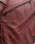 Ez Ryder Men's Motorcycle Leather Jacket - Oxblood