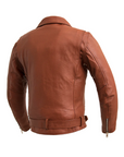 Ez Ryder Men's Motorcycle Leather Jacket - Whiskey