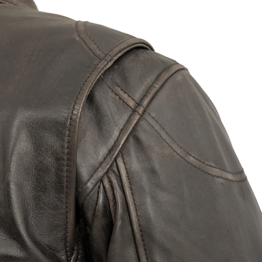 Lynx Men's Motorcycle Leather Jacket - Antique Brown