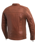 Buster Men's Motorcycle Leather Jacket - Whiskey