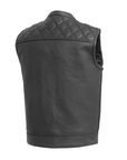 Succinct Men's Club Style Leather Vest (Black)